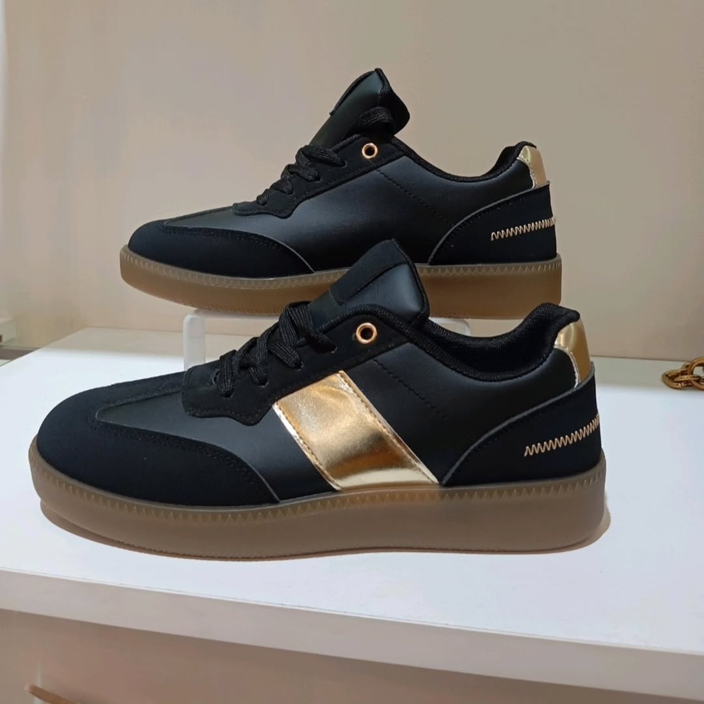 Black & Gold Sneakers